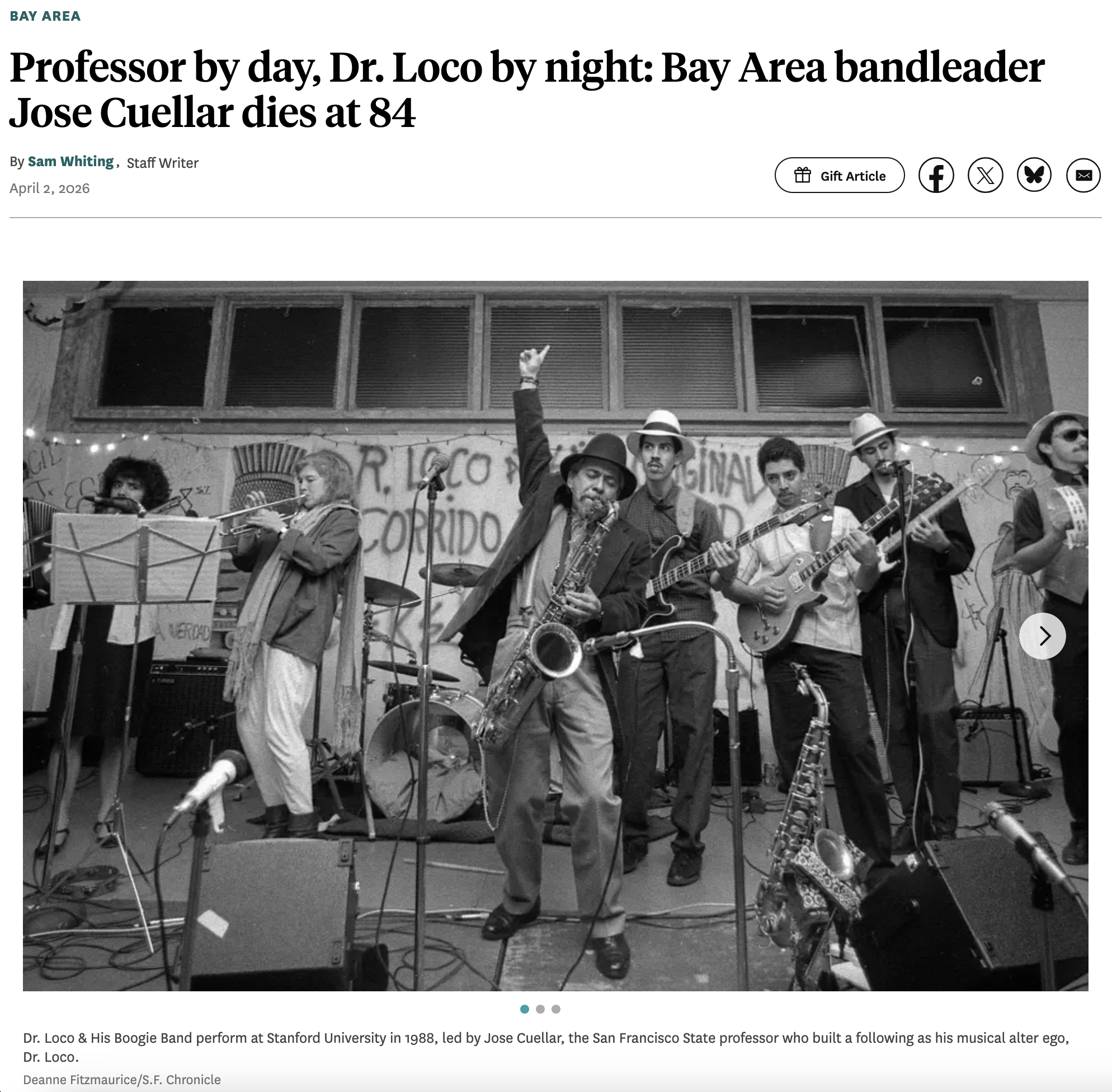 SF Chronicle obituary screenshot