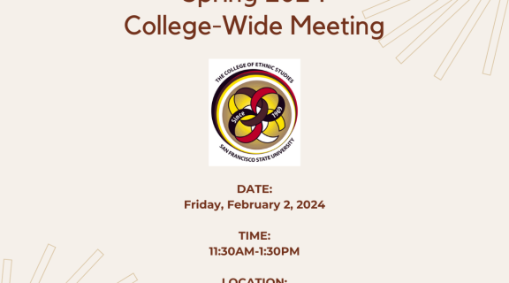 Collegewide meeting flyer